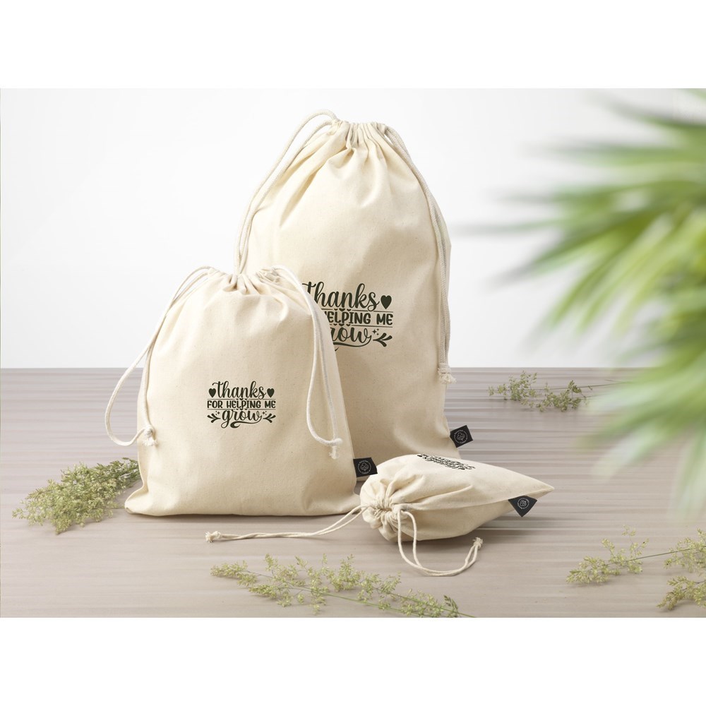 Gift Pouch Naturel GRS Recycled Cotton (150 g/m²) M