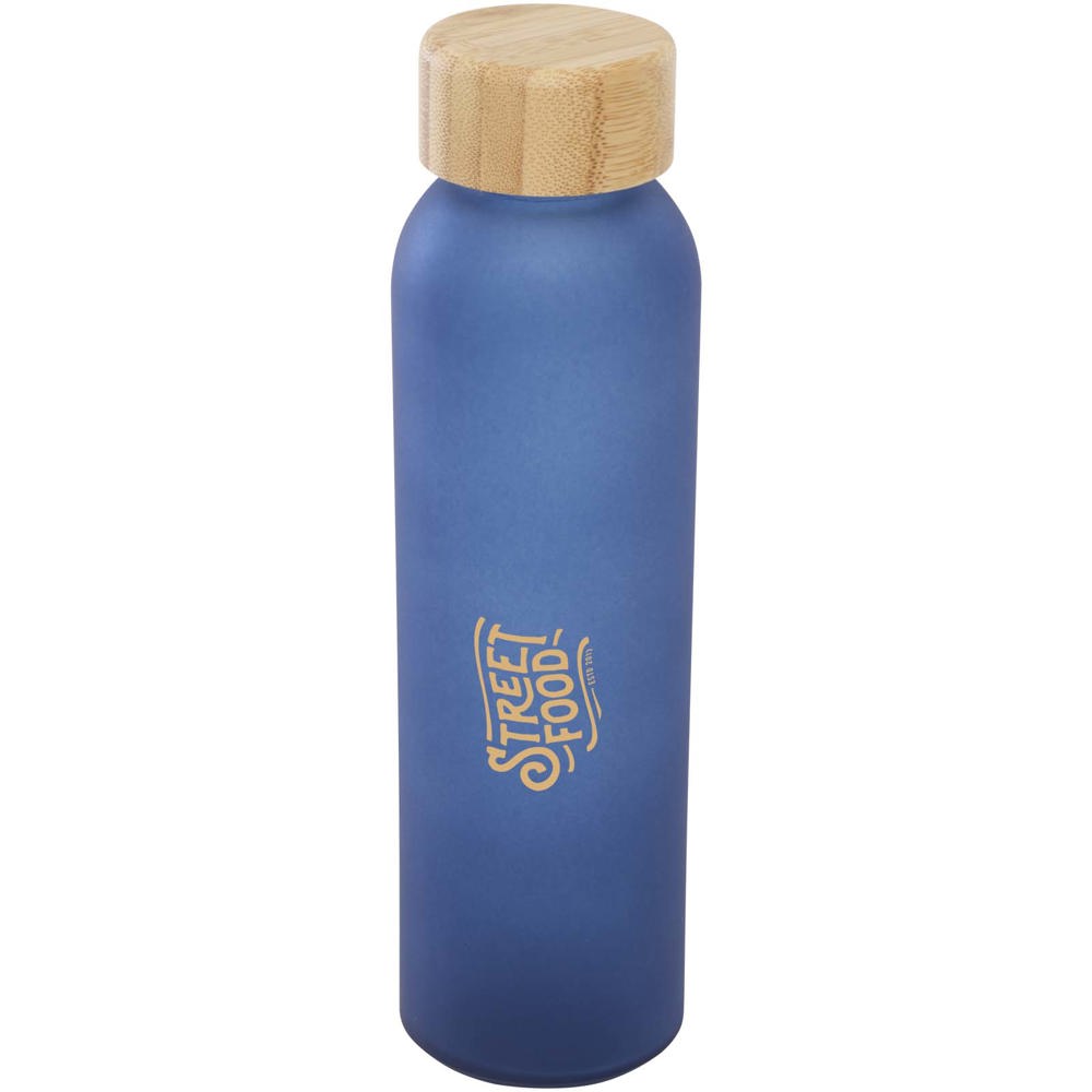 Lume 500 ml Flasche aus mattiertem Kalknatronglas mit Bambusdeckel 