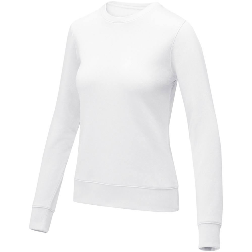 Zenon Damenpullover mit Rundhalsausschnitt - weiss