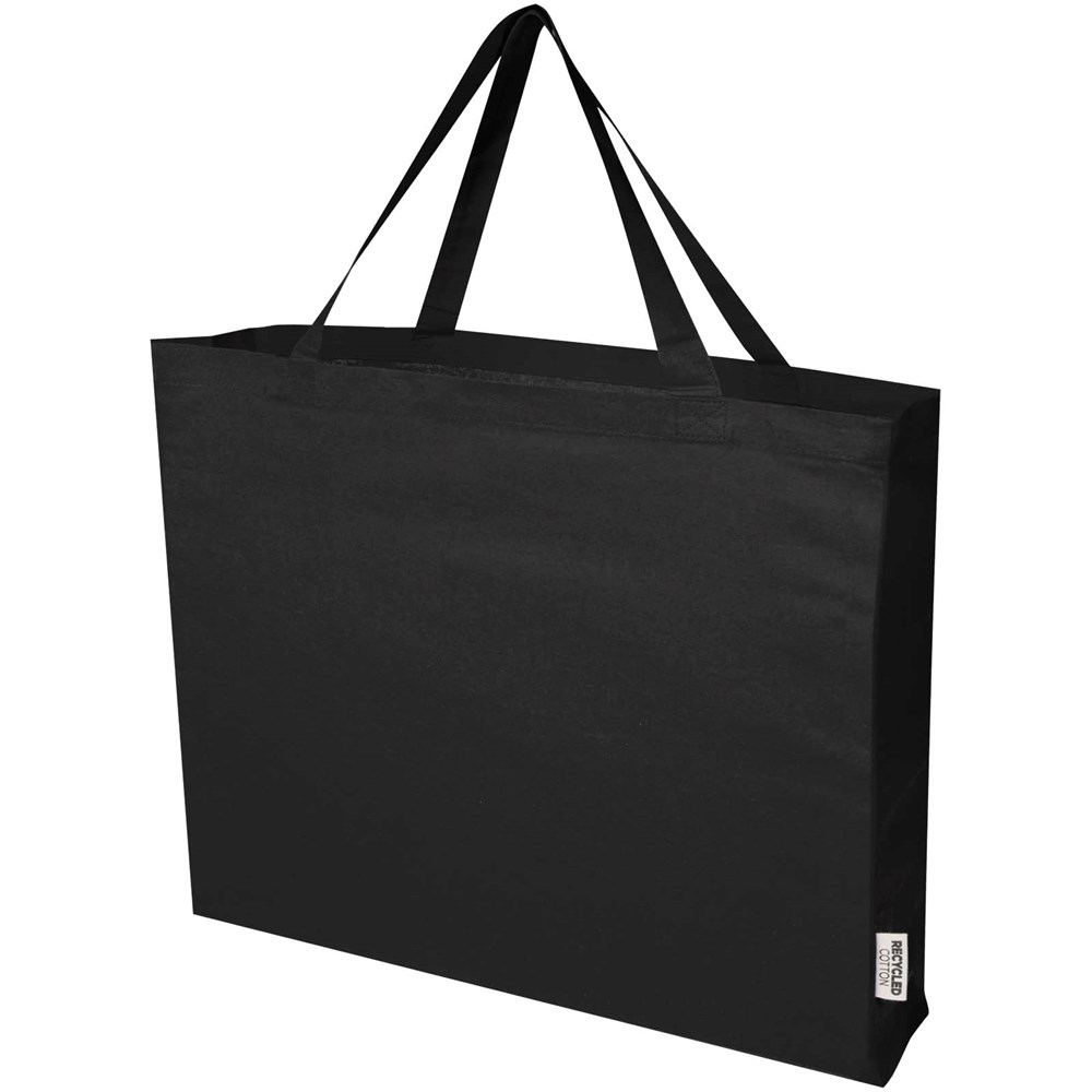 Odessa 220 g/m² Baumwoll Tragetasche aus GRS recycelter Baumwolle 40L - schwarz