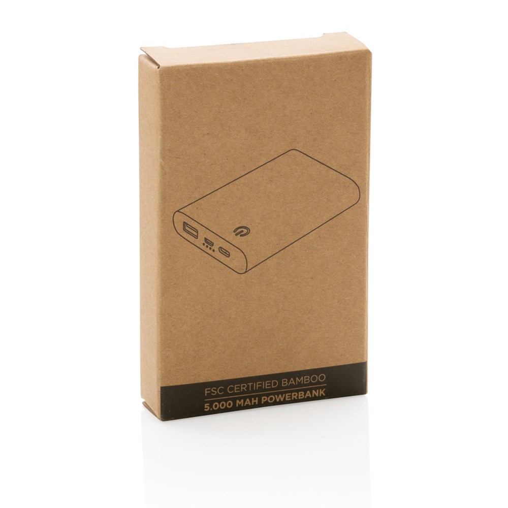 5.000mAh Bambus-Powerbank