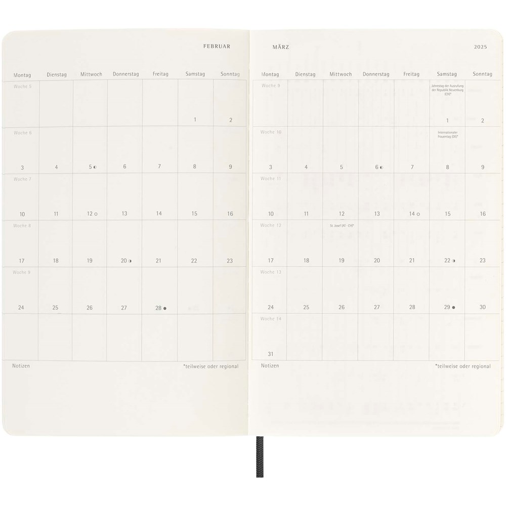 Moleskine Softcover 12 Monate Wochenkalender L – Deutsch