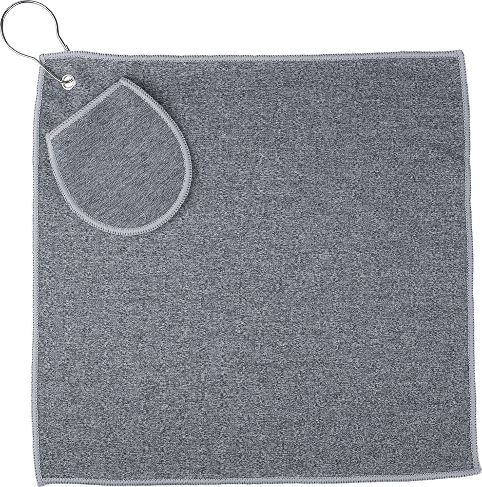 Golfhandtuch Idris | Recycelt | Mit Tasche - schwarz