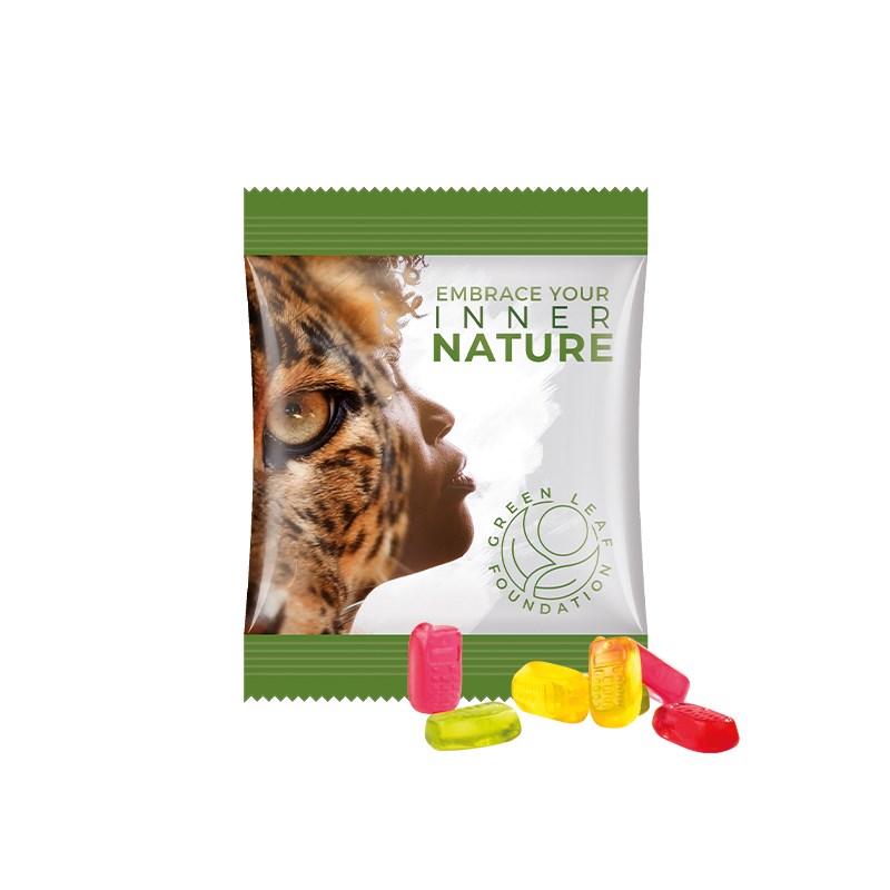 Minitüte,15 g, Folie weiß, Trolli Fruchtgummi Handy, 10% Fruchtsaft