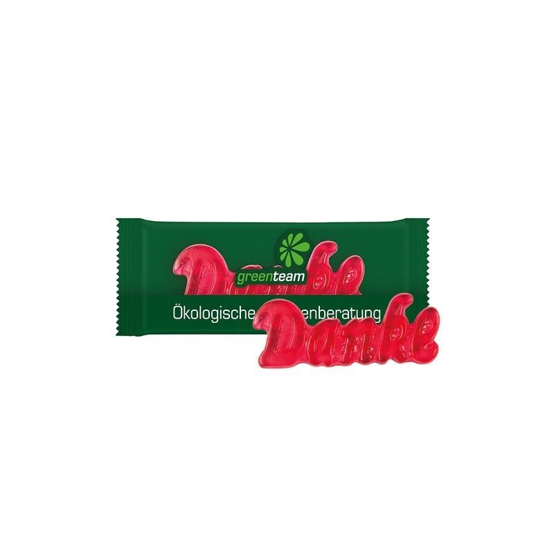 Trolli Fruchtgummi "Danke", Folie kompostierbar transparent