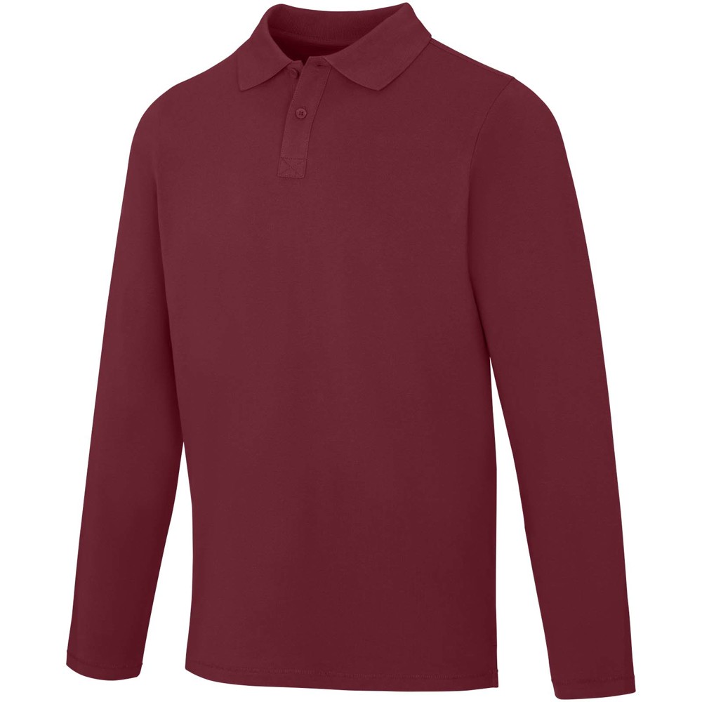 Calgary 180 g/m² Langarm Poloshirt für Herren - Tiefes Burgunderrot