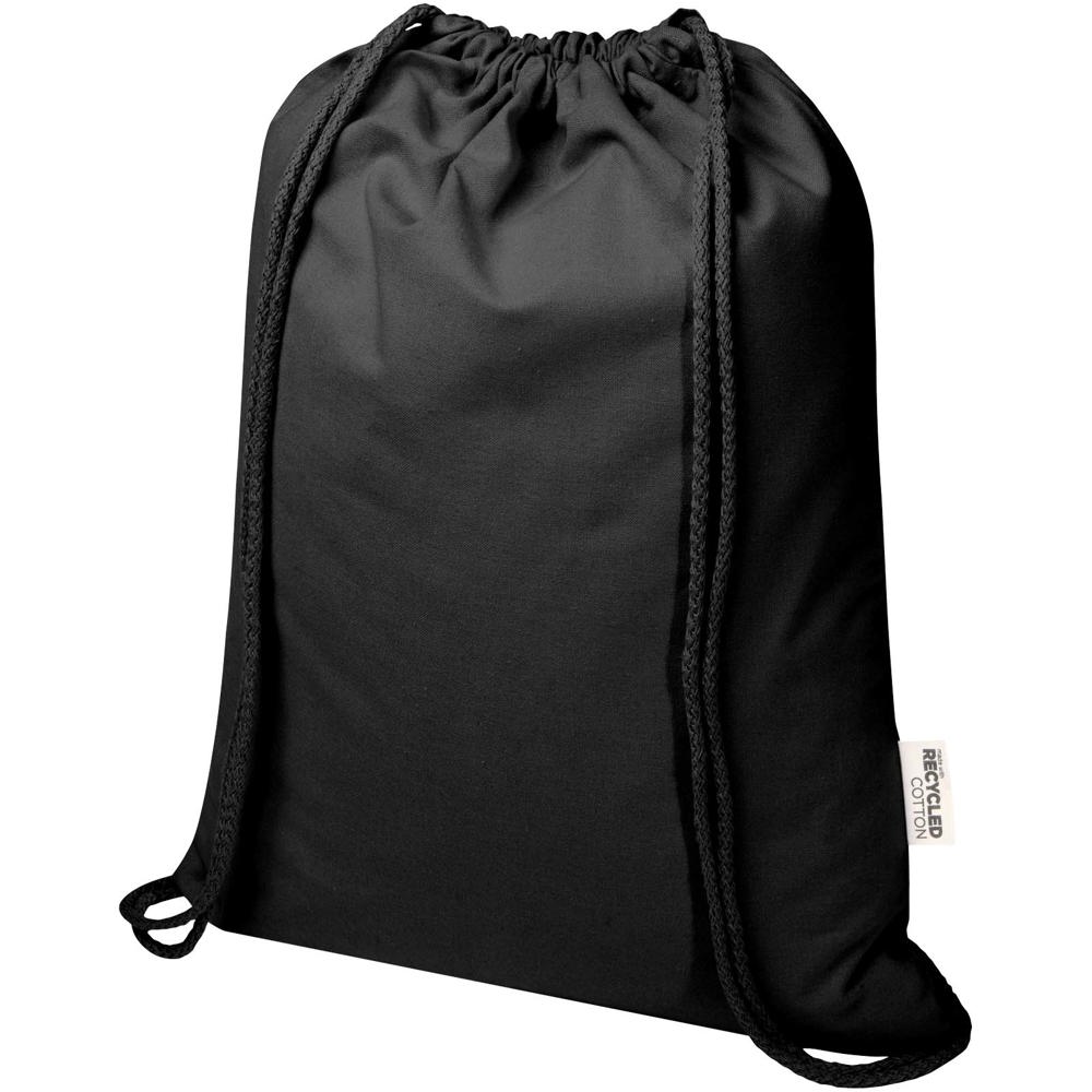 Peru Blend 180 g/m² Sportbeutel aus GRS recycelter Baumwolle 5L - schwarz