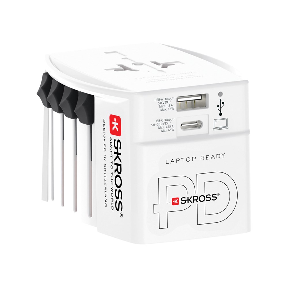 SKROSS World Travel Adapter MUV 65W PD mit USB-C-Kabel