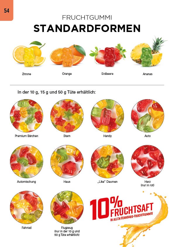 Maxitüte, 50 g, Folie transparent, Trolli Fruchtgummi Haus, 10% Fruchtsaft